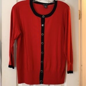Audrey & Grace Red Cardigan Sweater